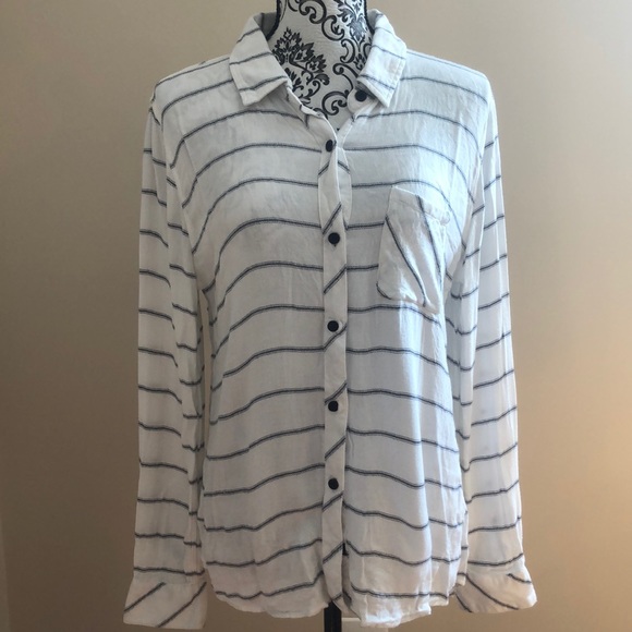 Rails Tops - Rails Button Down Striped M Soft Pocket